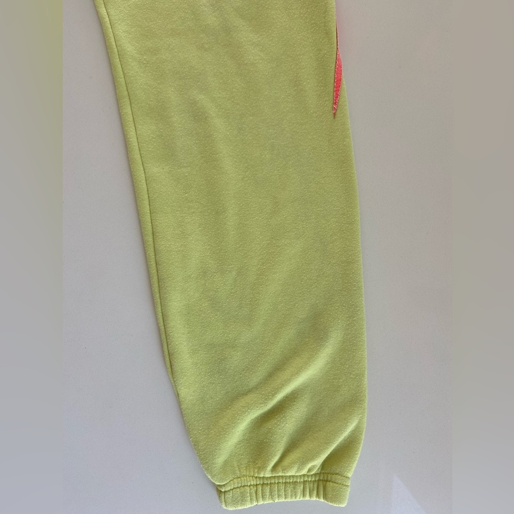 Aviator Nation Lime Green Sweatshirt & Hoodie Set with Pink Lightning Bolt - Picture 12 of 16